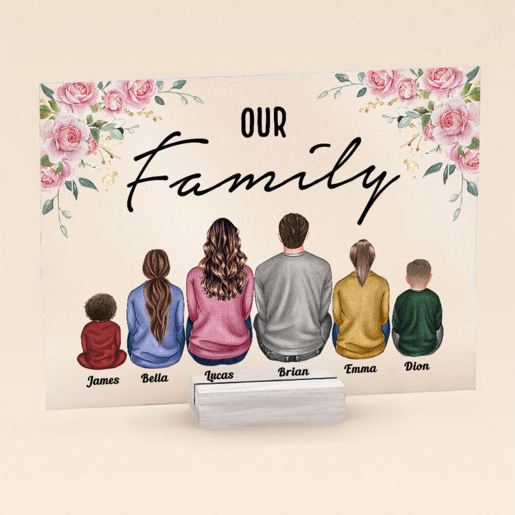 Our Family Better Together - Personalized Acrylic Plaque - Birthday Father's Day Gift For Dad, Step Dad, Gift For Mom, Daughters, Sons