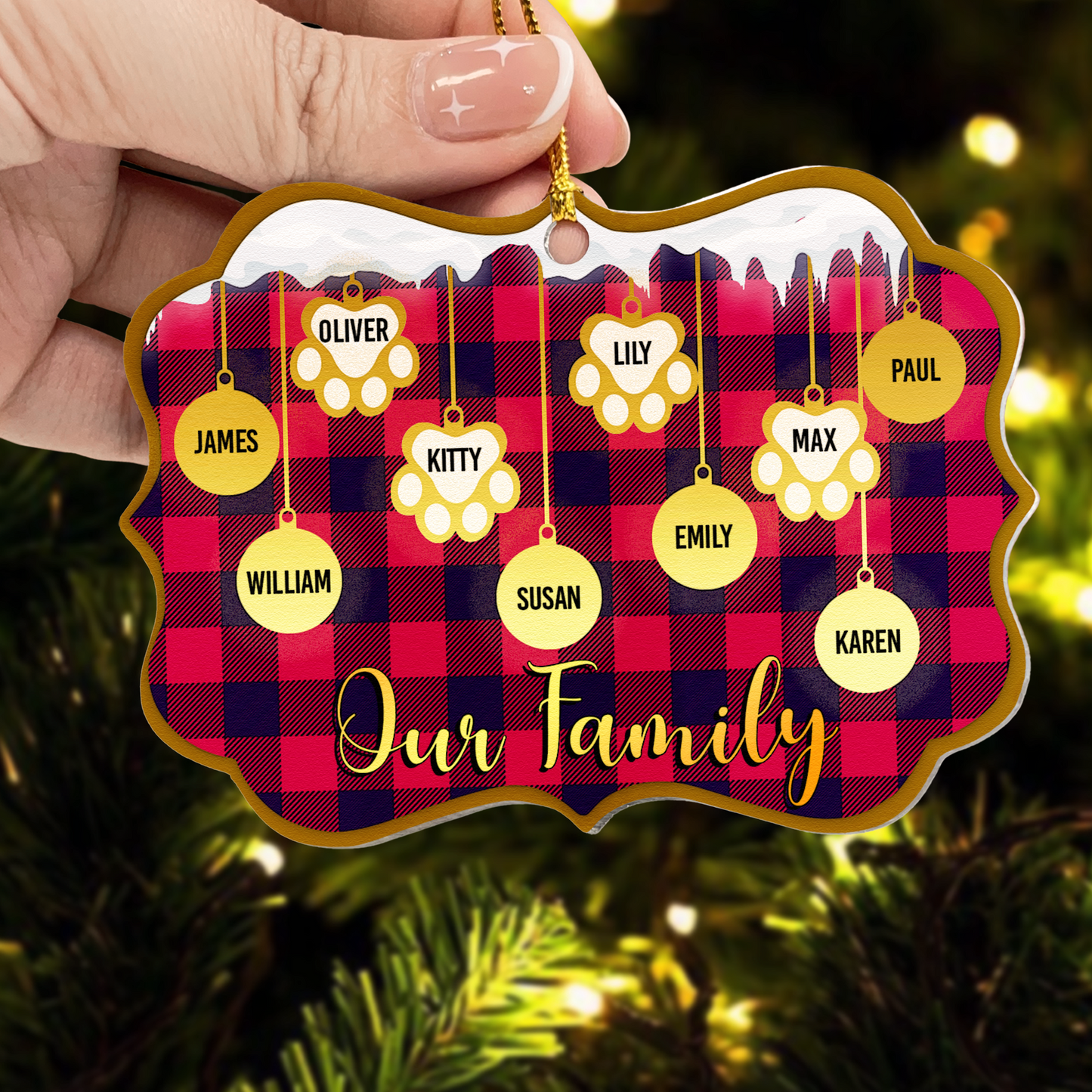 Our Family - Personalized Aluminum Ornament