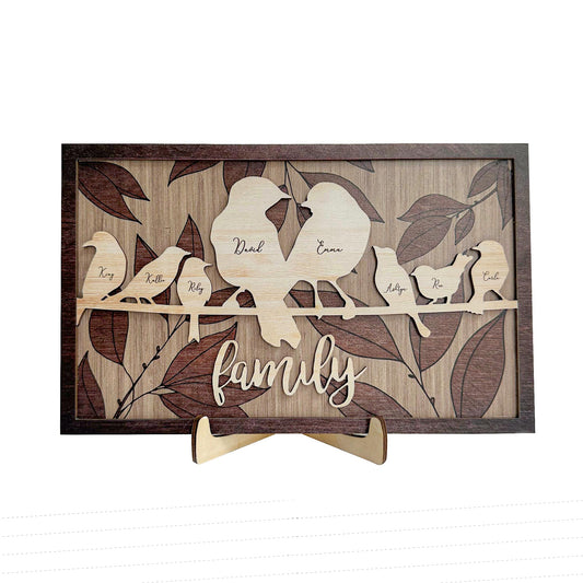 Our Family - Personalized Shaped 2 Layers Wooden Plaque