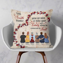Our Family Will Always Be Connected By Heart - Personalized Pillow (Insert Included) - Birthday, Memorial Gift For Family Reunion, Family Member, Far Distance Siblings