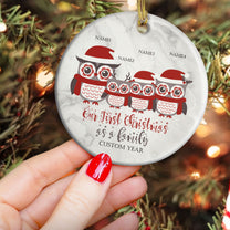 Our First Christmas As A Family - Personalized Ceramic Ornament - Christmas Gift For Friends And Family
