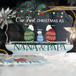 Our First Christmas As Mom & Dad - Personalized Acrylic Ornament - Christmas Gifts For Wife, Husband - First Time Mom Dad