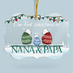 Our First Christmas As Mom & Dad - Personalized Acrylic Ornament - Christmas Gifts For Wife, Husband - First Time Mom Dad