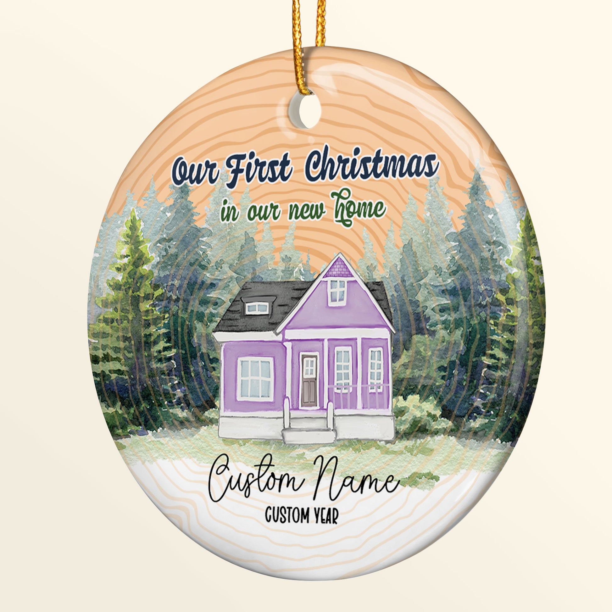 Our First Christmas In Our New Home - Personalized Ceramic Ornament - Christmas Gift For Friends And Family