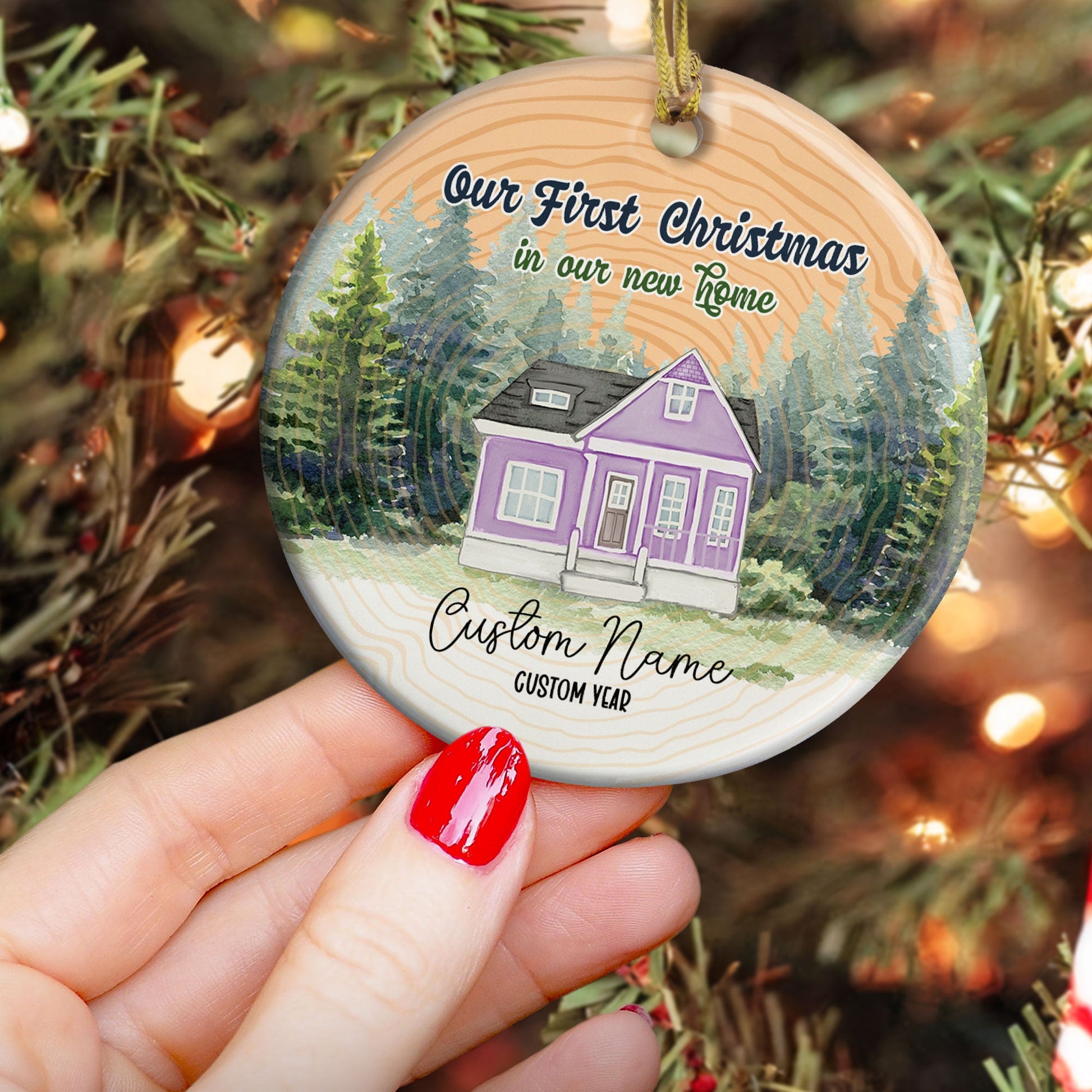 Our First Christmas In Our New Home - Personalized Ceramic Ornament - Christmas Gift For Friends And Family