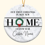 Our First Christmas In Our New Home - Personalized Ceramic Ornament - Christmas gift for Friends and Family