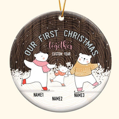 Our First Christmas Together - Personalized Ceramic Ornament - Christmas Gift For Friends And Family