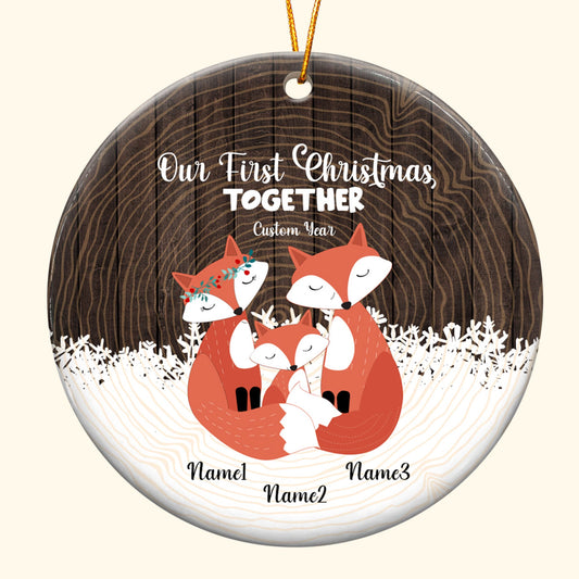 Our First Christmas Together - Personalized Ceramic Ornament - Christmas Gift For Friends And Family