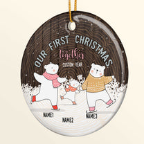 Our First Christmas Together - Personalized Ceramic Ornament - Christmas Gift For Friends And Family