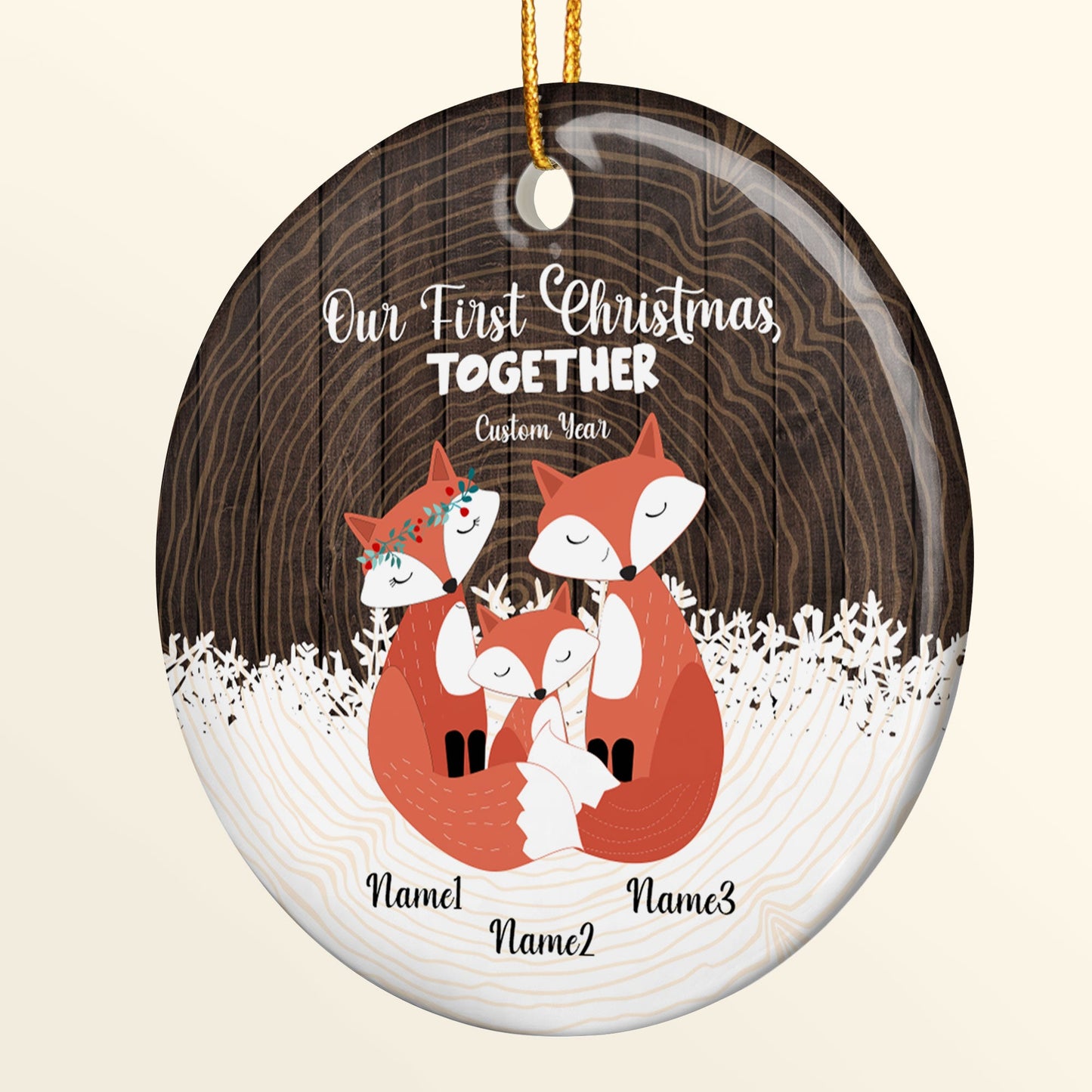 Our First Christmas Together - Personalized Ceramic Ornament - Christmas Gift For Friends And Family