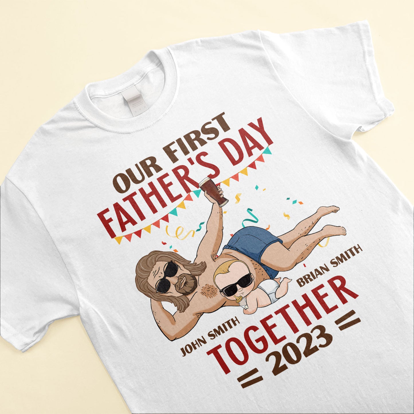 Our First Father's Day Together - Personalized Matching Family Shirts