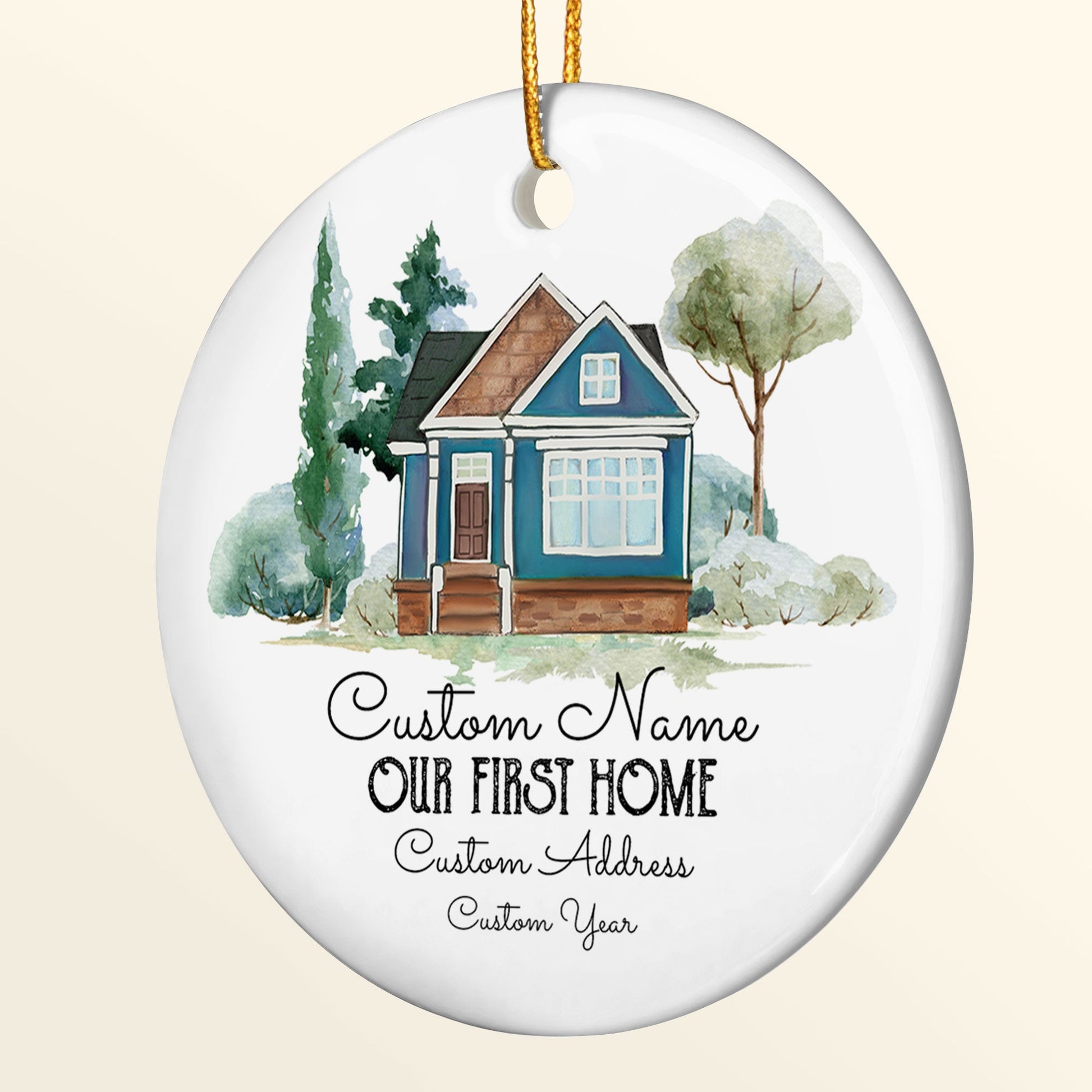 Our First Home  - Personalized Ceramic Ornament - Christmas Gift For Friends And Family