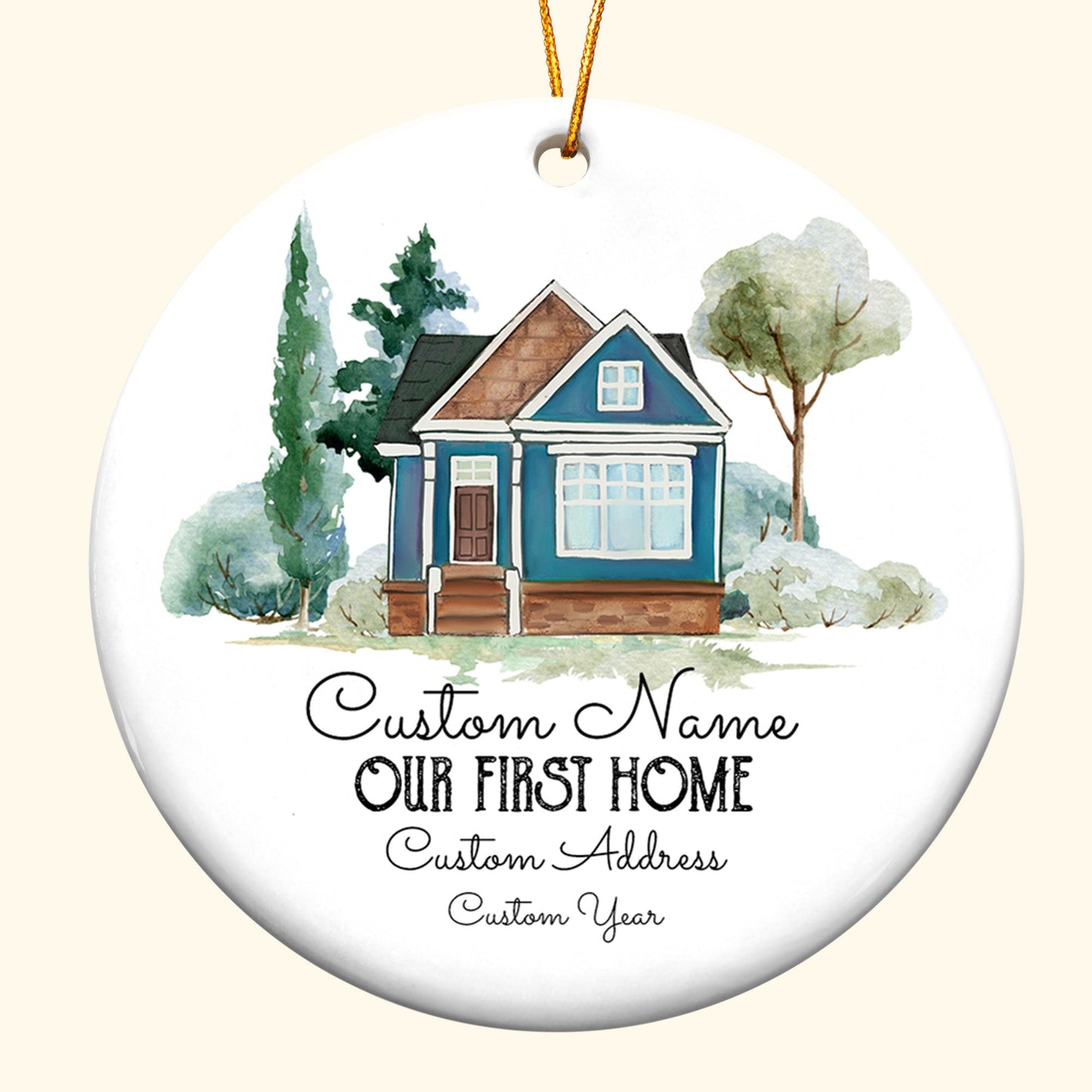 Our First Home  - Personalized Ceramic Ornament - Christmas Gift For Friends And Family