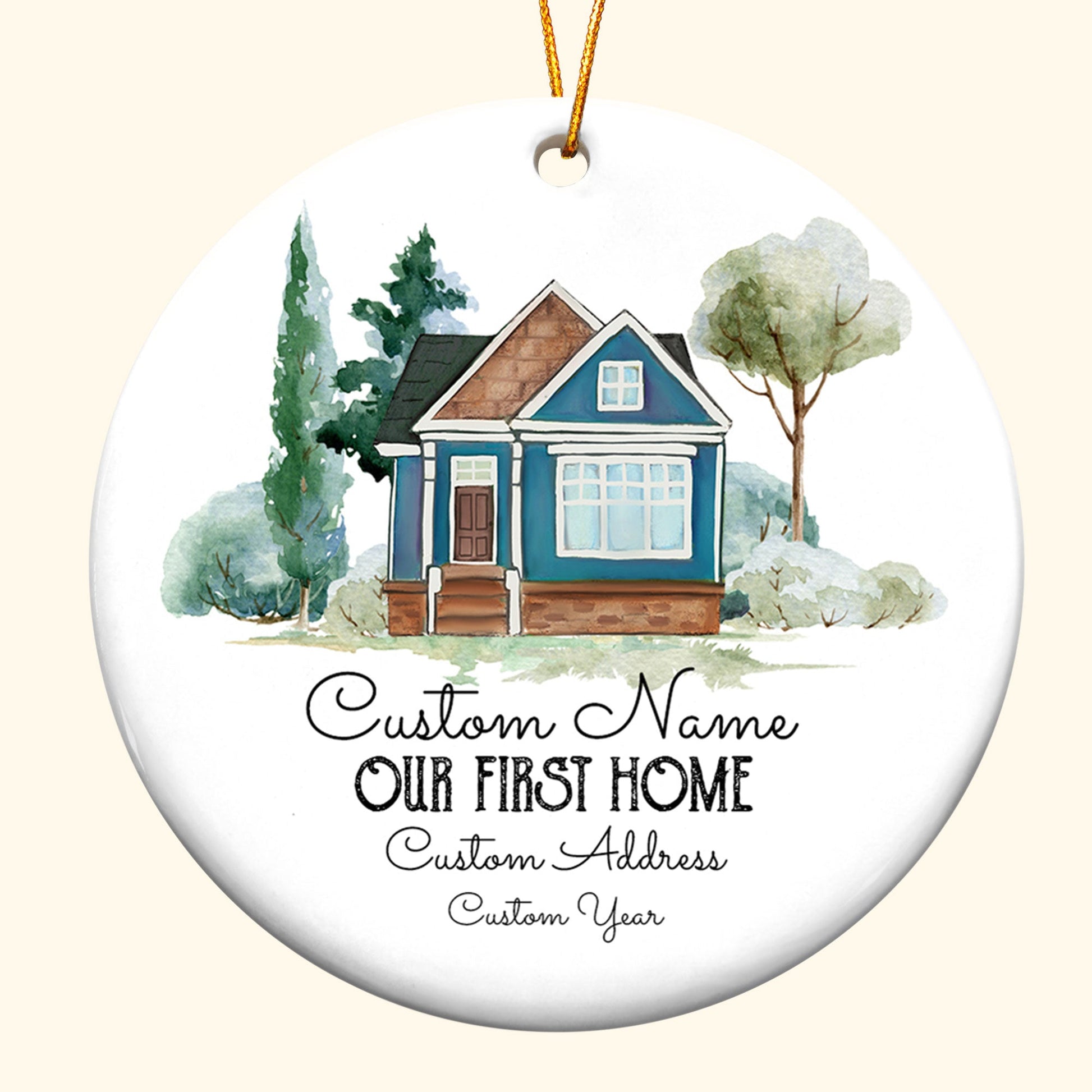 Our First Home  - Personalized Ceramic Ornament - Christmas Gift For Friends And Family