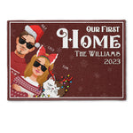 Our First Home With The Cats - Personalized Doormat