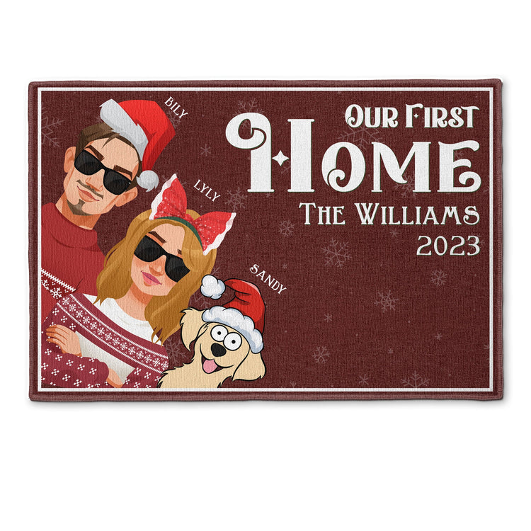 Our First Home With The Dogs - Personalized Doormat