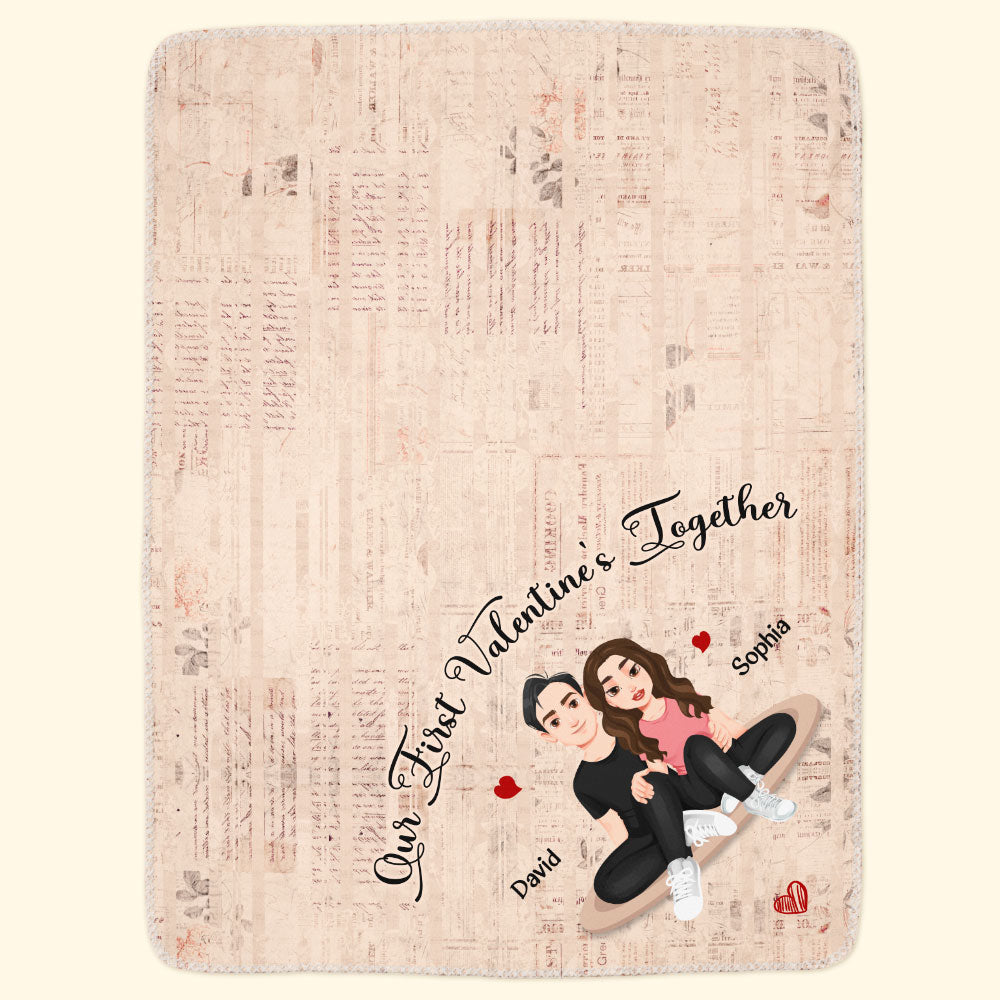 Our First Valentine's - Personalized Blanket