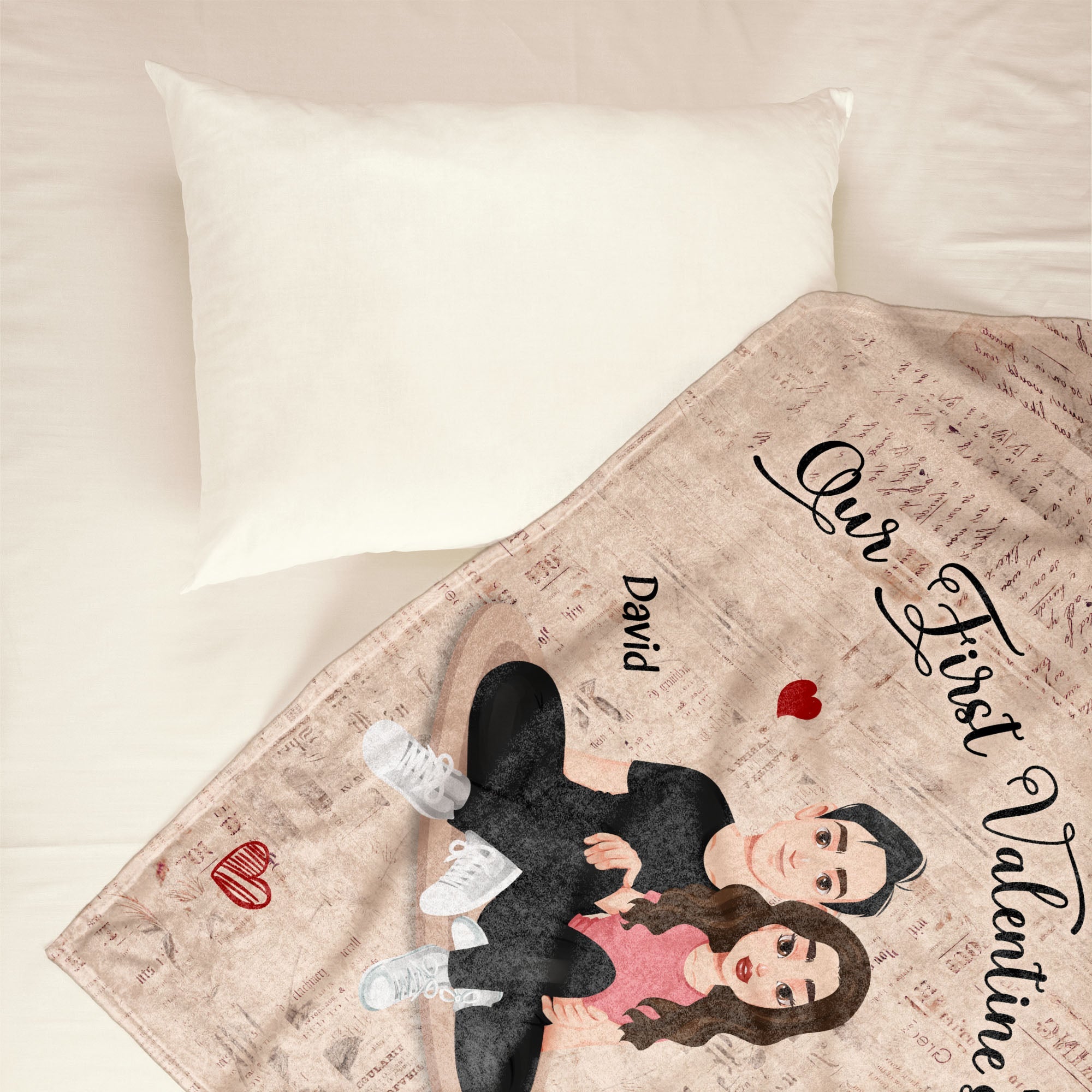 Our First Valentine's - Personalized Blanket