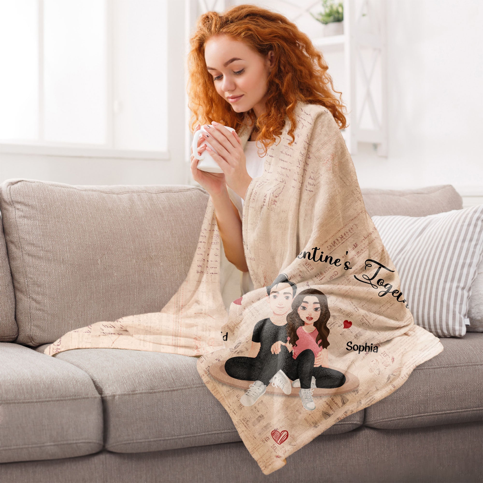 Our First Valentine's - Personalized Blanket