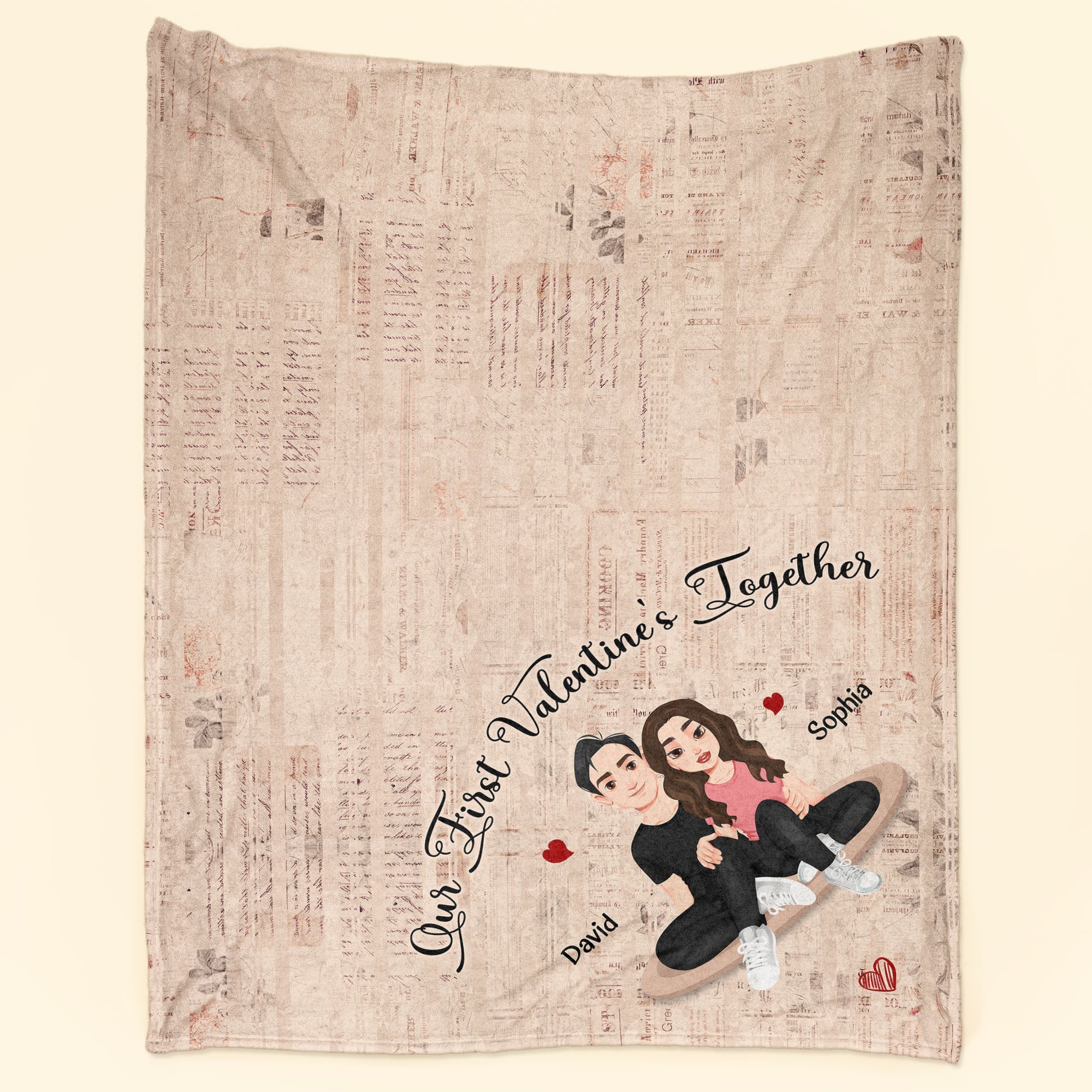Our First Valentine's - Personalized Blanket