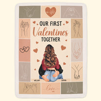 Our First Valentines Together - Personalized Blanket