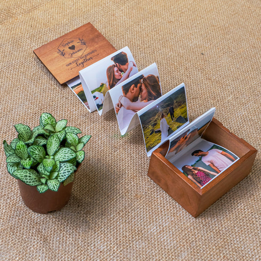 Our First Valentine's Together - Personalized Wooden Photo Box