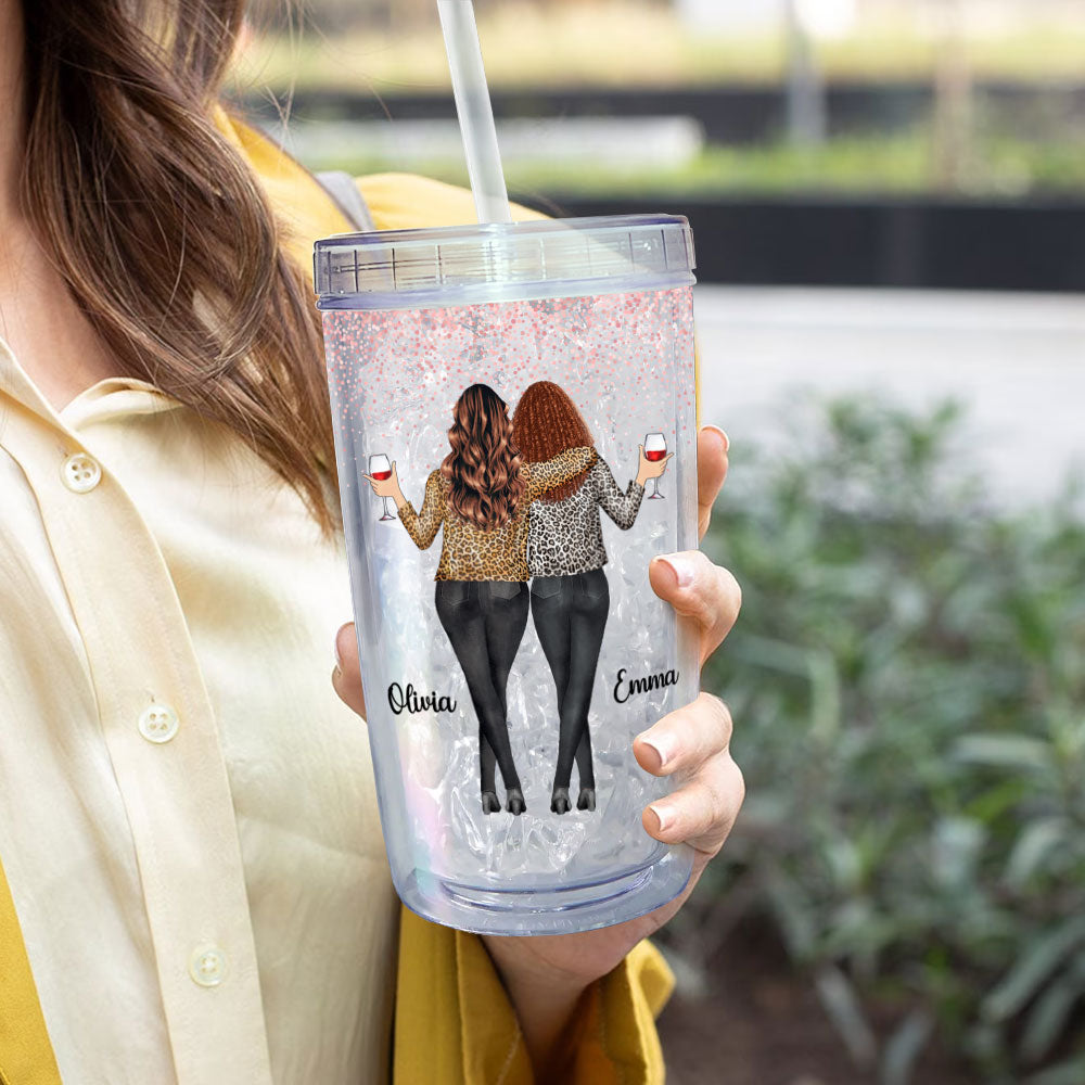 Our Friendship Endless - Personalized Acrylic Tumbler With Straw