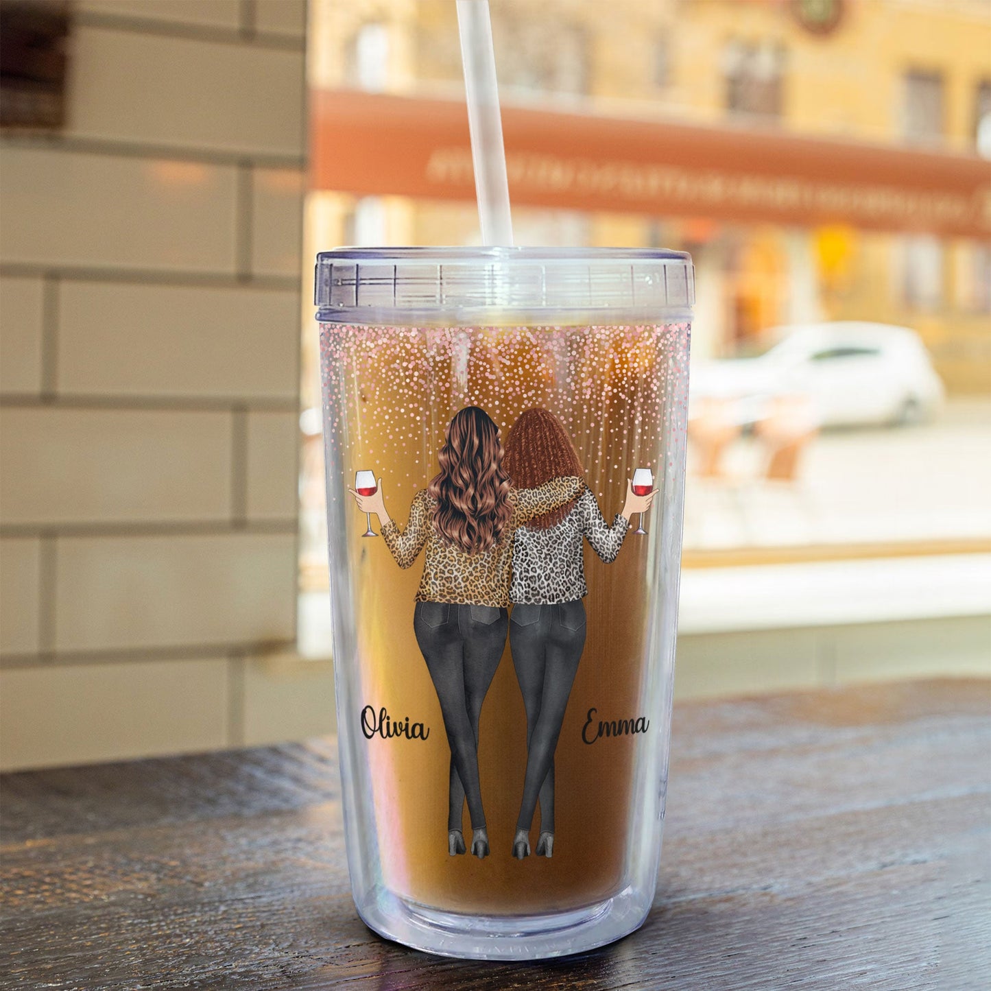 Our Friendship Endless - Personalized Acrylic Tumbler With Straw