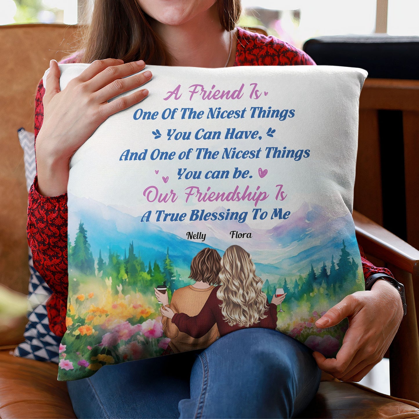 Our Friendship Is A True Blessing To Me - Personalized Pillow