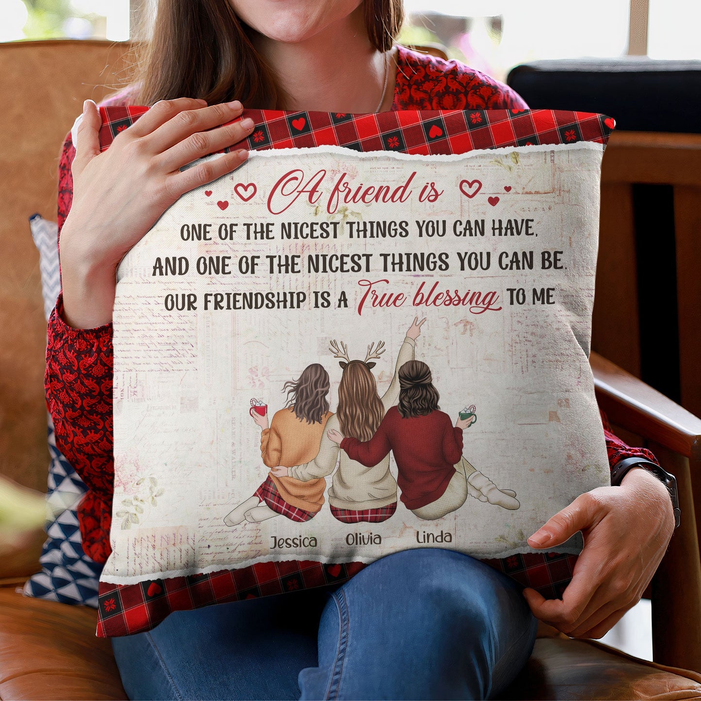 Our Friendship Is A True Blessing To Me - Personalized Pillow