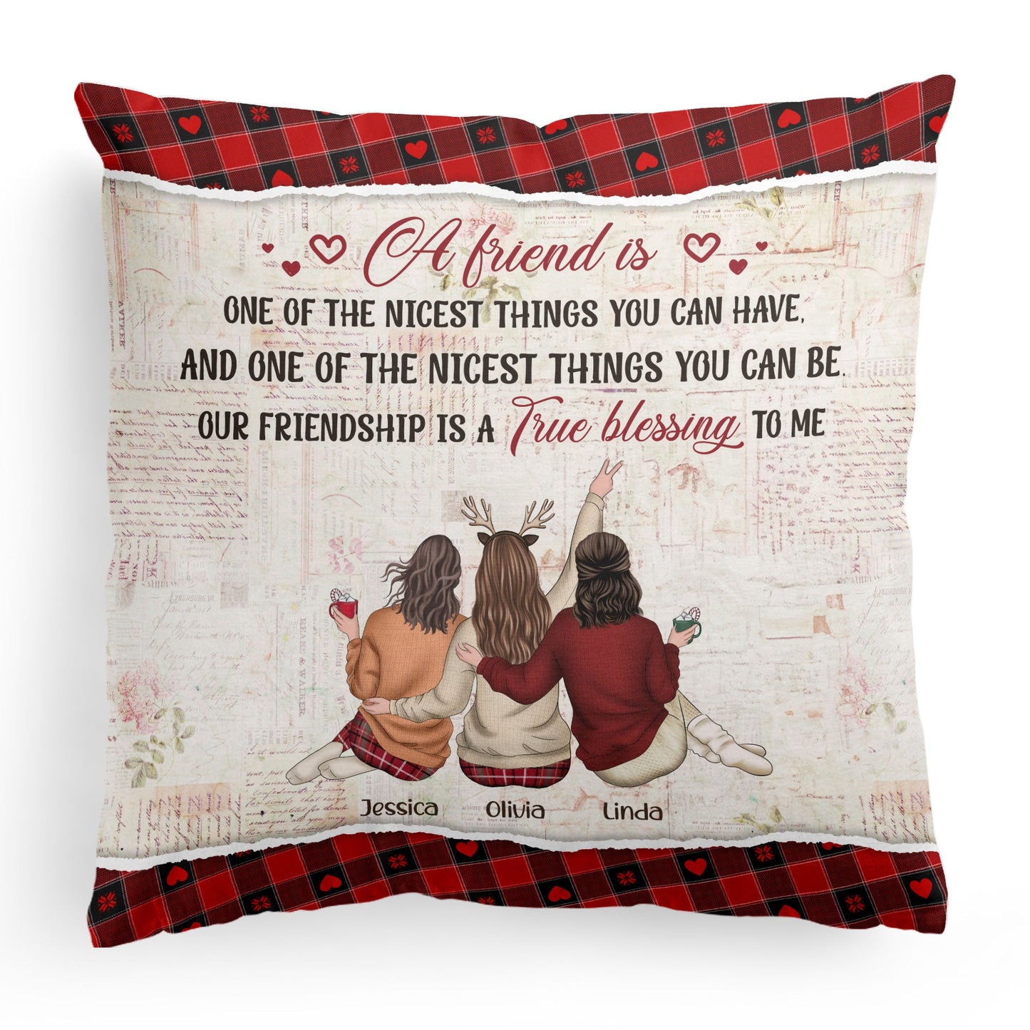 Our Friendship Is A True Blessing To Me - Personalized Pillow