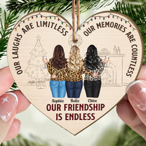 Our Friendship Is Endless - Friends Ornament - Personalized Wooden Ornament