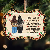 Our Friendship Is Endless Leopard Print - Personalized Wooden Ornament