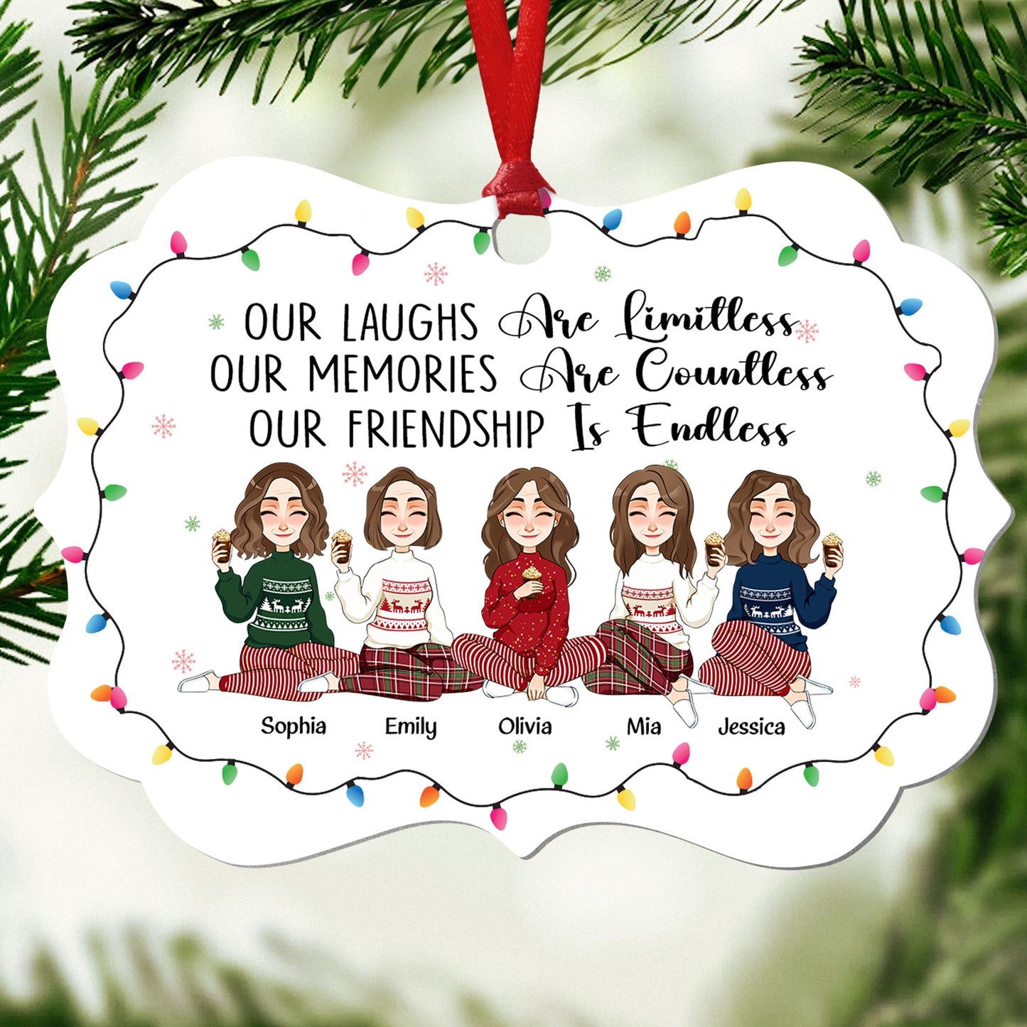 Our Friendship Is Endless - Personalized Aluminum Ornament