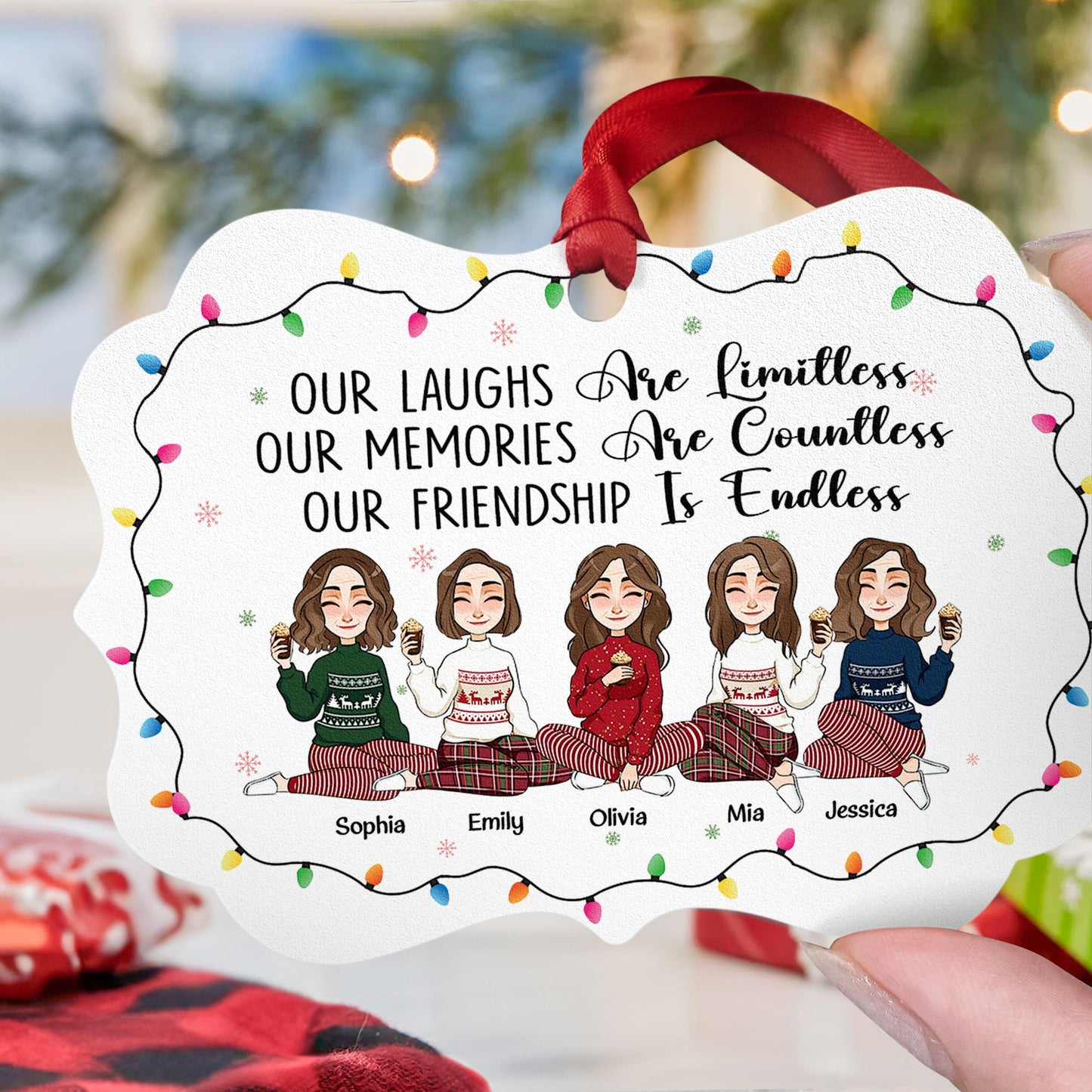 Our Friendship Is Endless - Personalized Aluminum Ornament