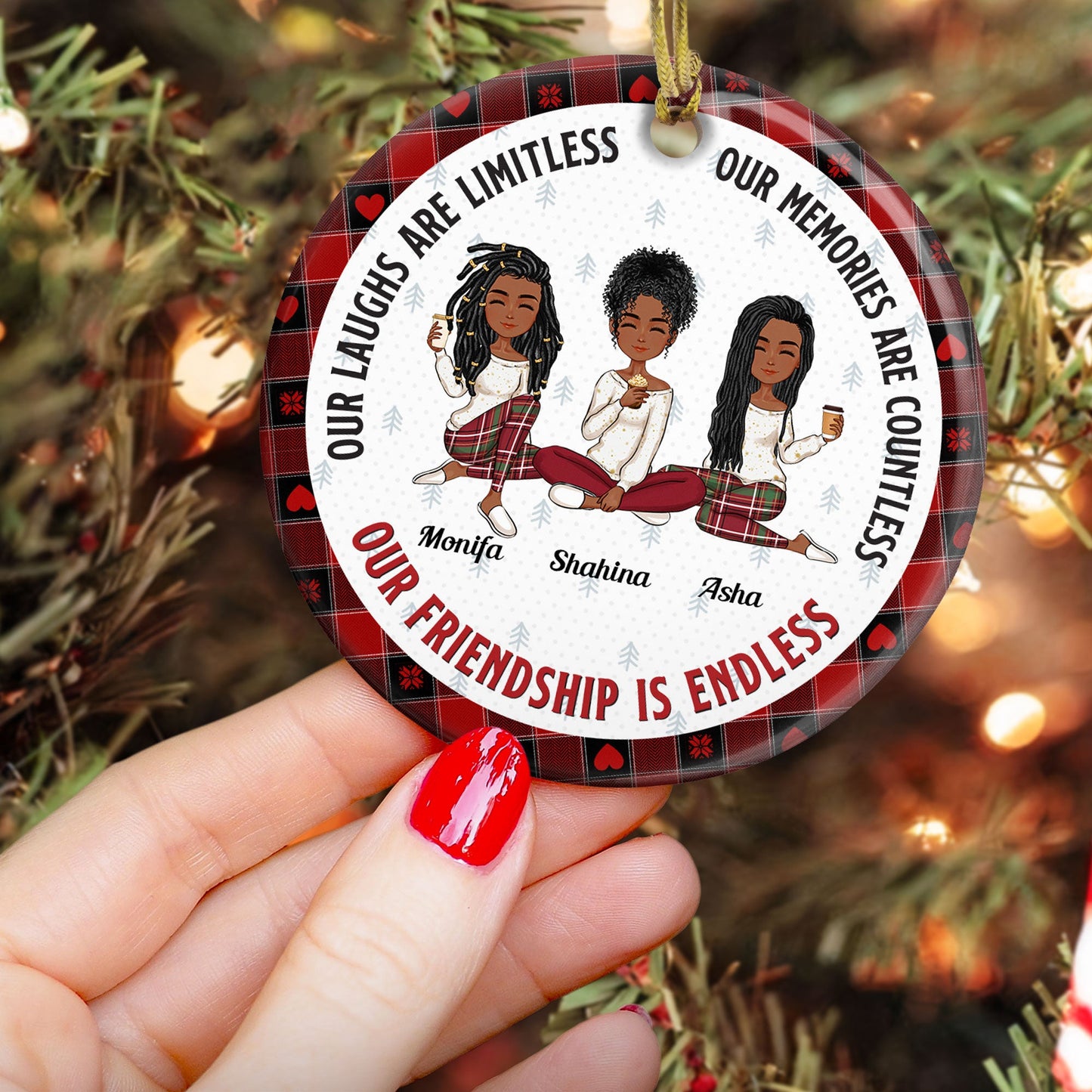 Our Friendship Is Endless Ver 2 - Personalized Ceramic Ornament