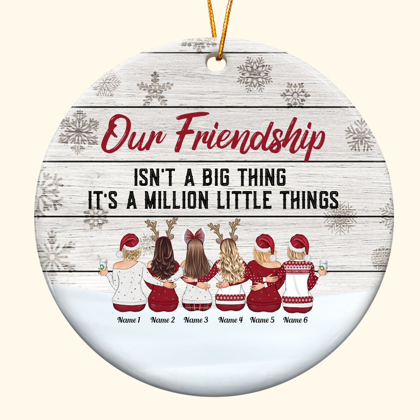 Our Friendship This Christmas - Personalized Ceramic Ornament - Christmas Gift For Besties, Best Friends, BFF