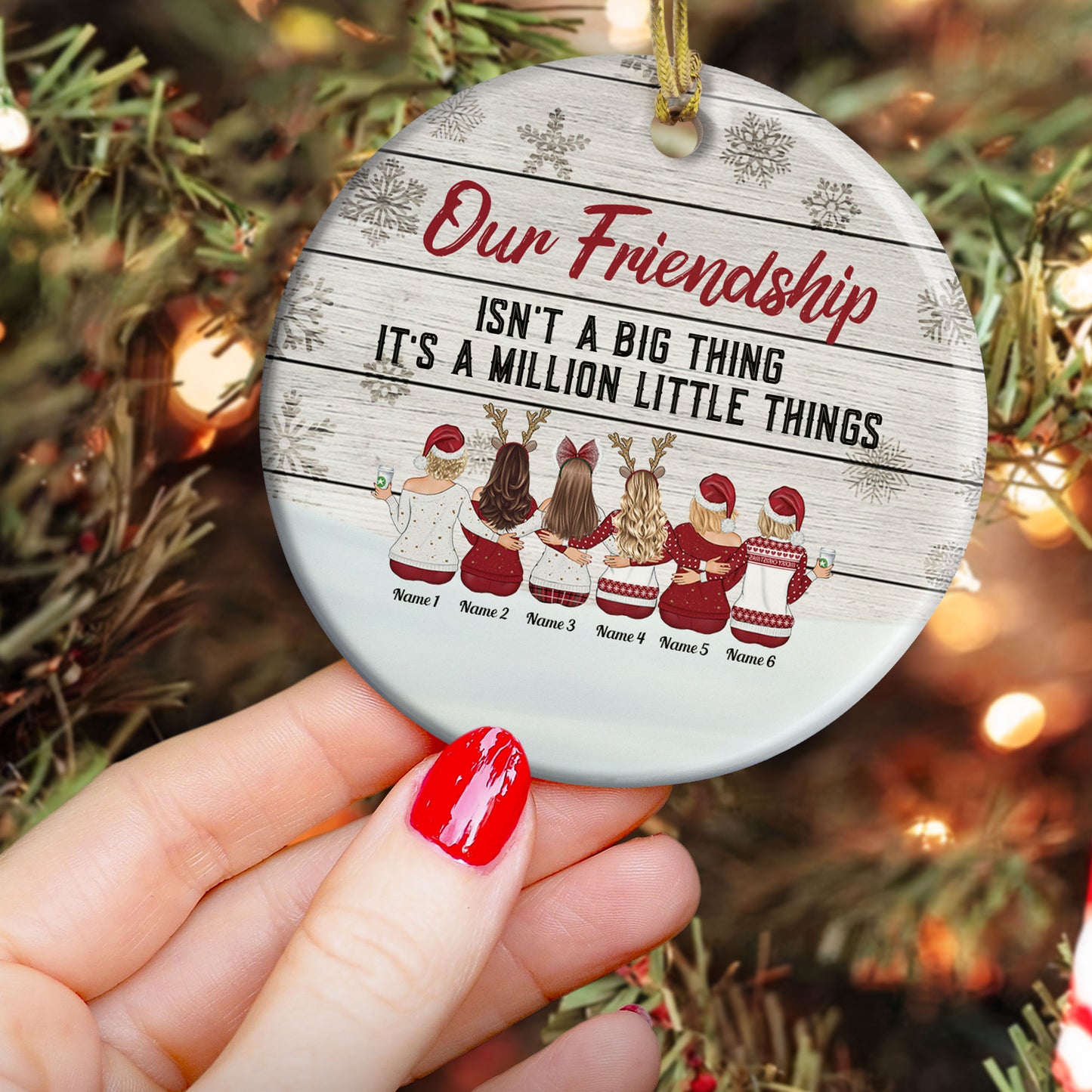 Our Friendship This Christmas - Personalized Ceramic Ornament - Christmas Gift For Besties, Best Friends, BFF