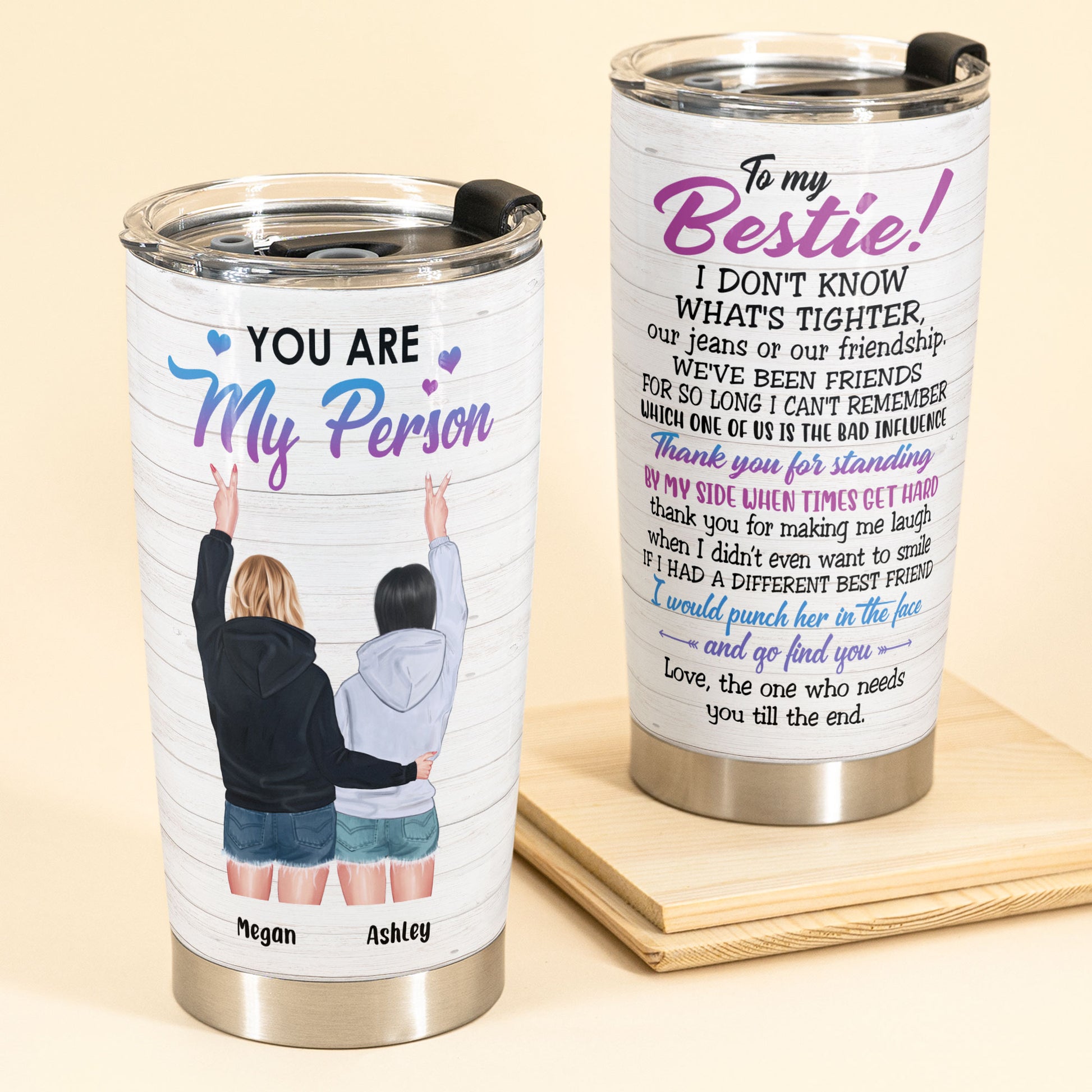 Our Jeans Or Our Friendship - Personalized Tumbler Cup - Gift For Friends - Hoodie Friends Standing