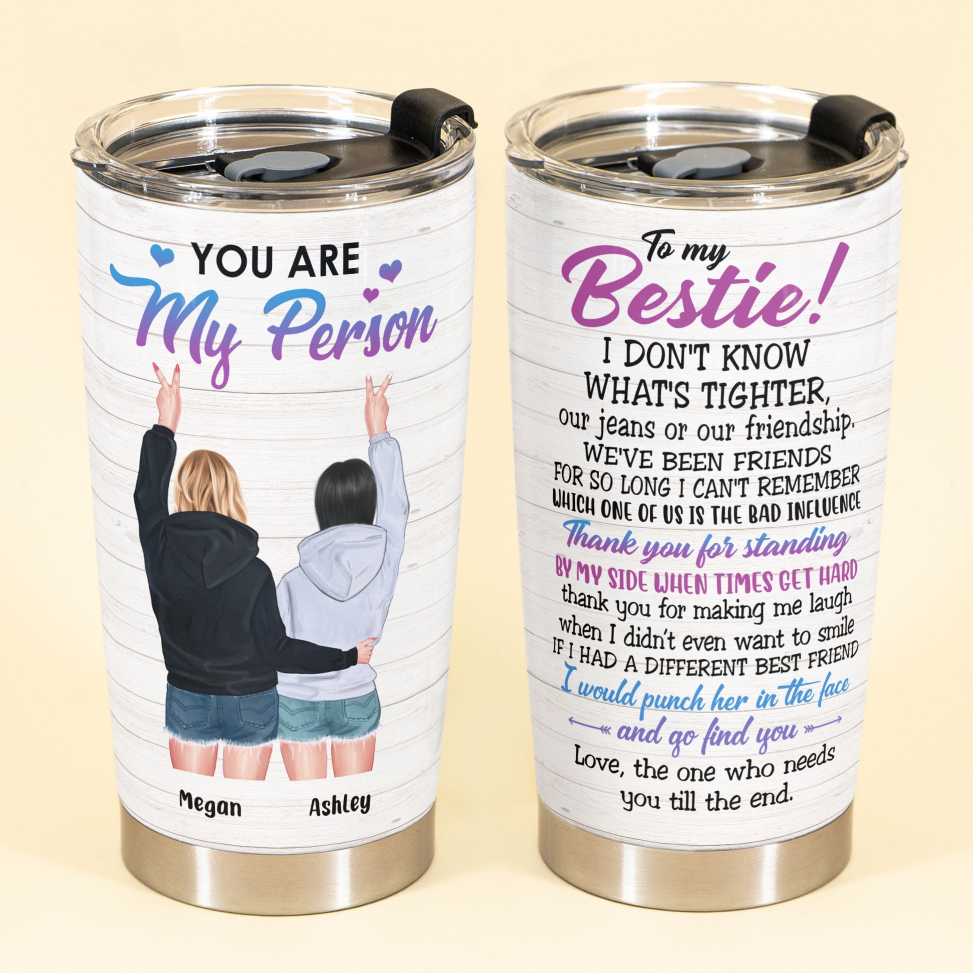 Our Jeans Or Our Friendship - Personalized Tumbler Cup - Gift For Friends - Hoodie Friends Standing