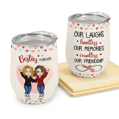 Our Laughs Limitless Our Friendship Endless - Personalized Wine Tumbler