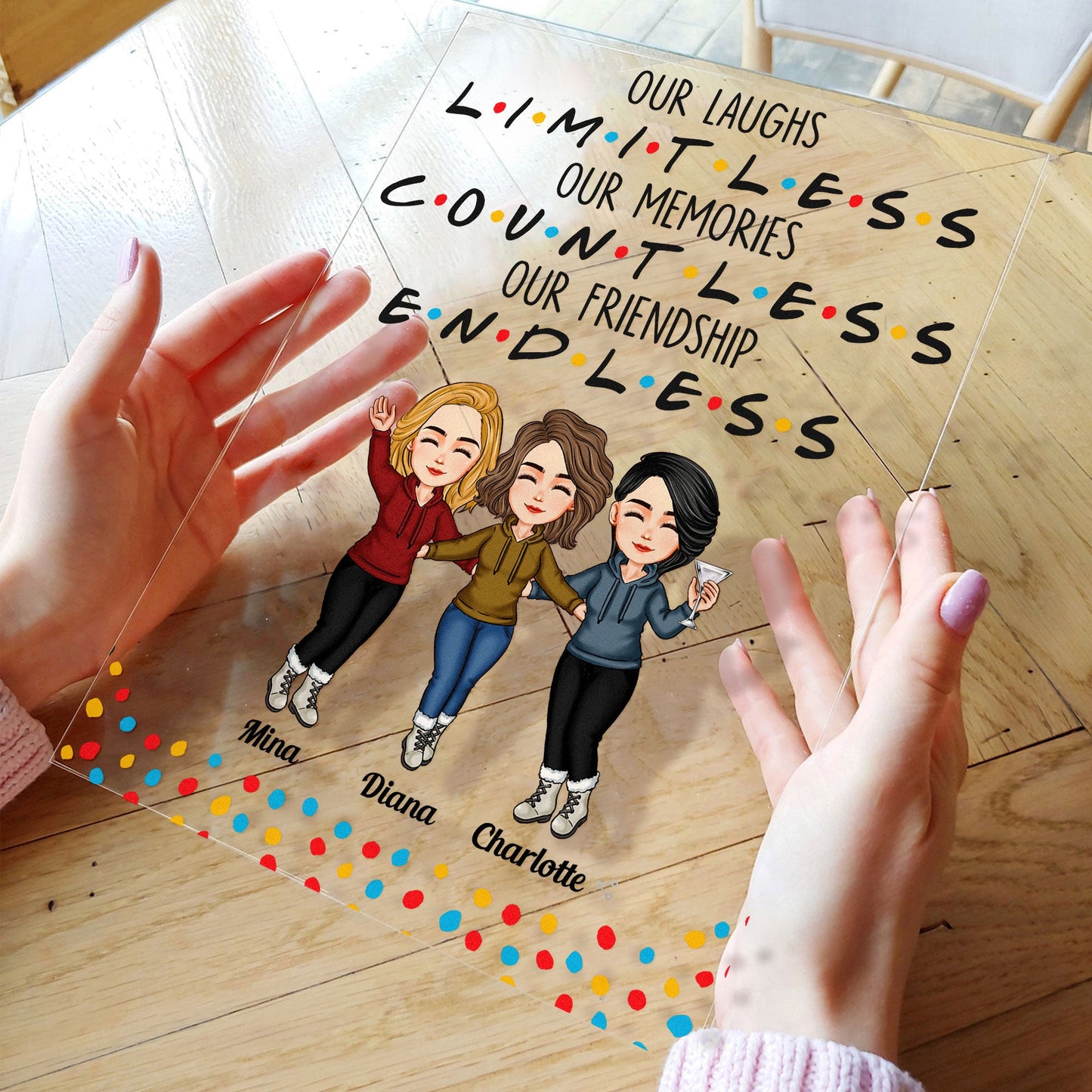 Our Laughs Limitless Our Memories Countless Our Friendship Endless - Personalized Acrylic Plaque