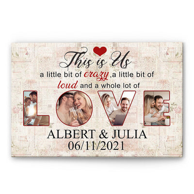 Our Love Photo Collage - Personalized Wrapped Canvas - Anniversary, Valentine's Day Gift For Spouse, Husband, Wife, Lovers, Girlfriend, Boyfriend