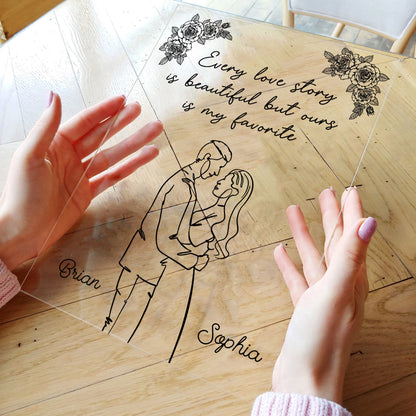 Our Love Story Is My Favorite - Personalized Acrylic Plaque