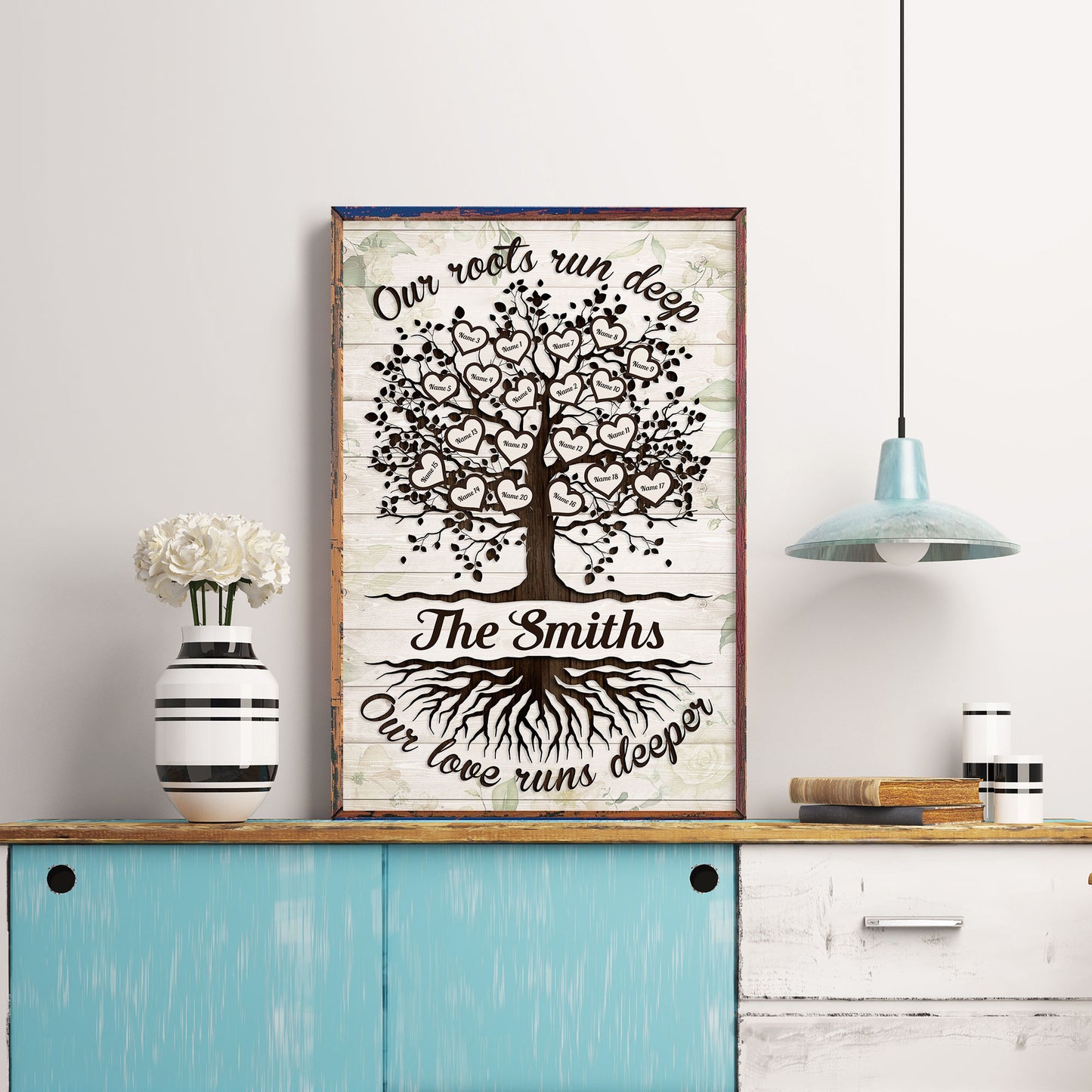 Our Roots And Love Run Deep - Personalized Poster/Wrapped Canvas - Anniversary Gift For Family