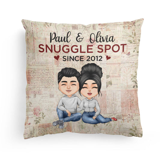 Our Snuggle Spot Since - Personalized Pillow - Anniversary, Valentine's Day Gift For Husband, Wife, Partner, Couple