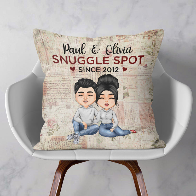 Our Snuggle Spot Since - Personalized Pillow - Anniversary, Valentine's Day Gift For Husband, Wife, Partner, Couple
