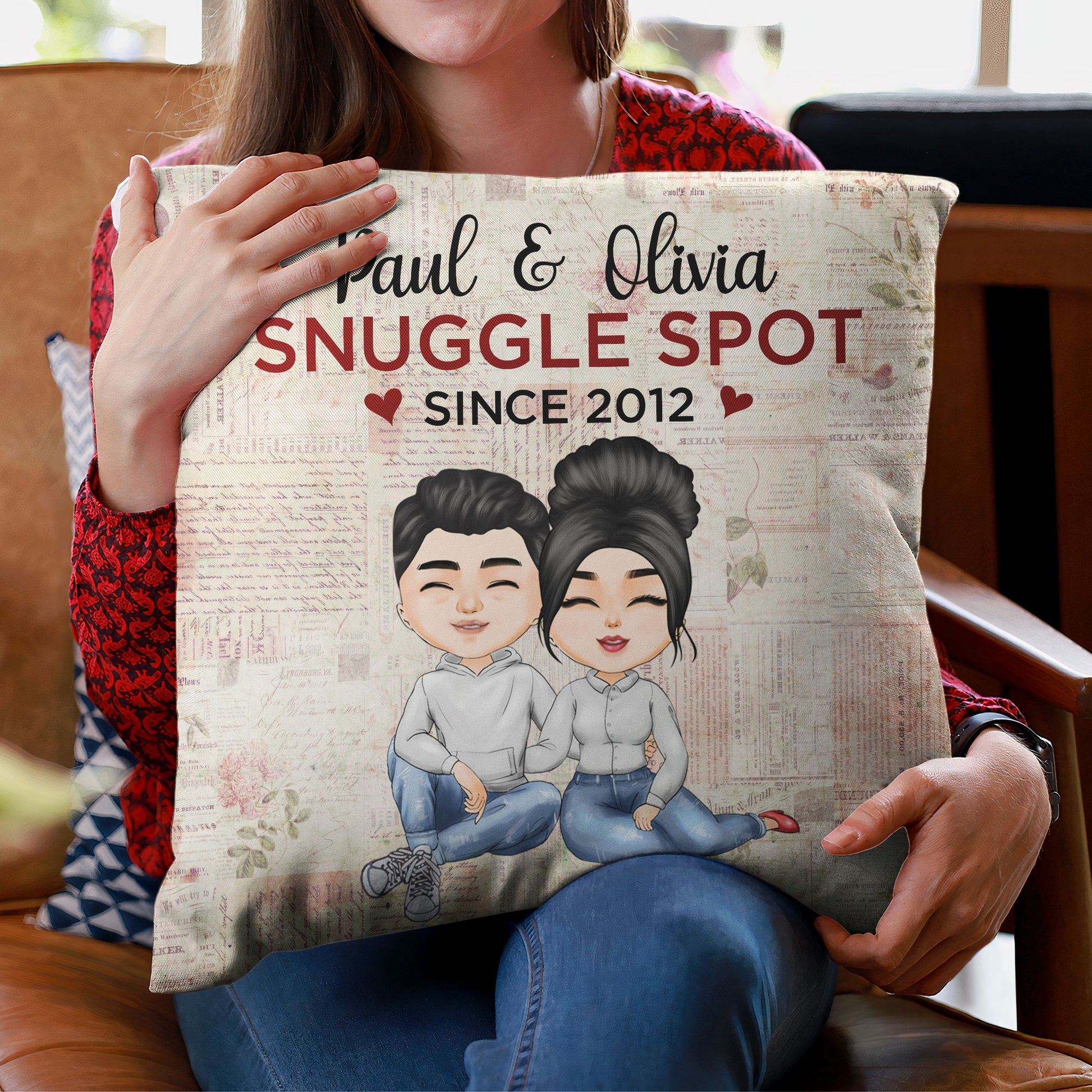 Our Snuggle Spot Since - Personalized Pillow - Anniversary, Valentine's Day Gift For Husband, Wife, Partner, Couple