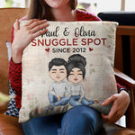 Our Snuggle Spot Since - Personalized Pillow - Anniversary, Valentine's Day Gift For Husband, Wife, Partner, Couple
