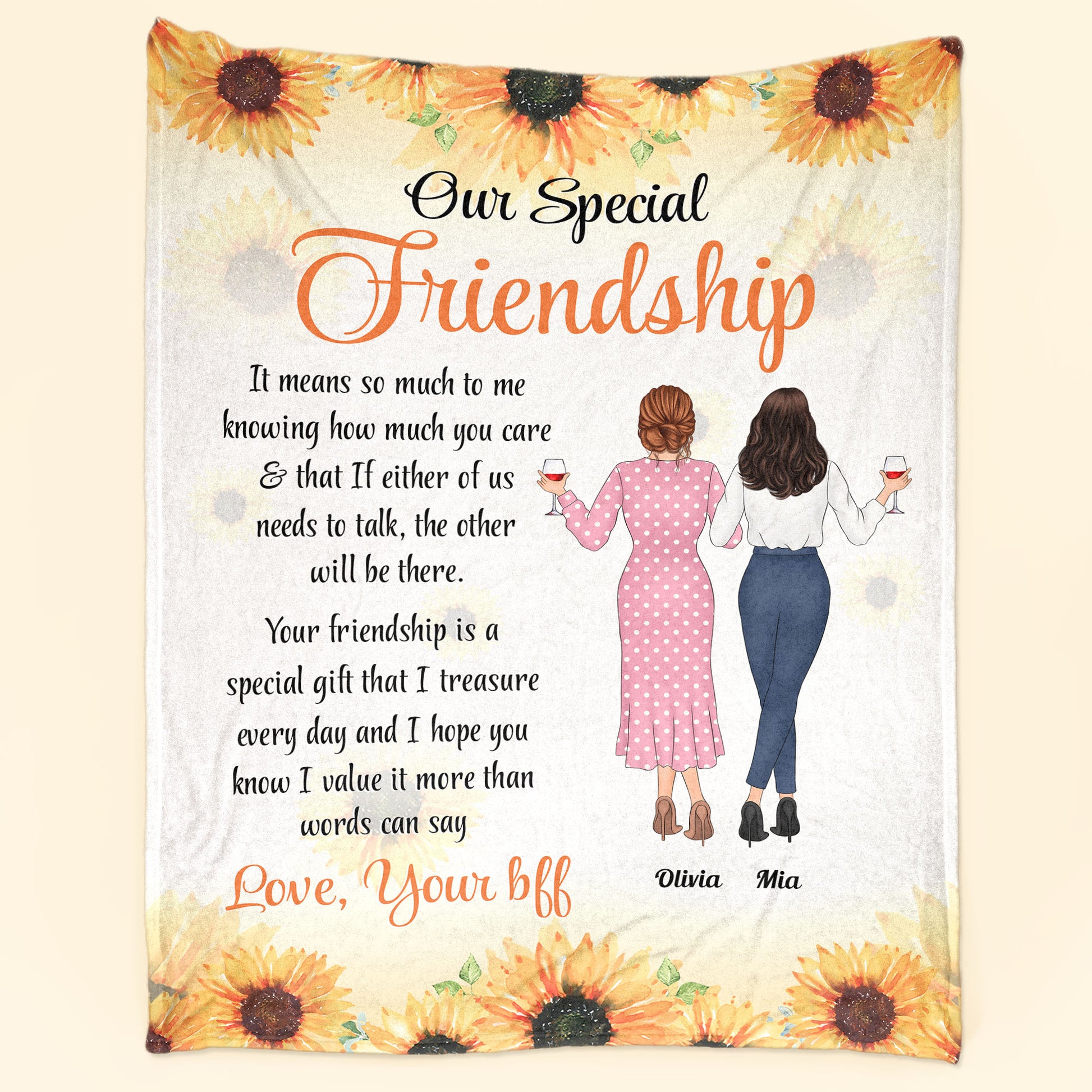 Our Special Friendship - Personalized Blanket - Birthday , Friendship DayGift For Bff, Friends, Besties, Best Friends